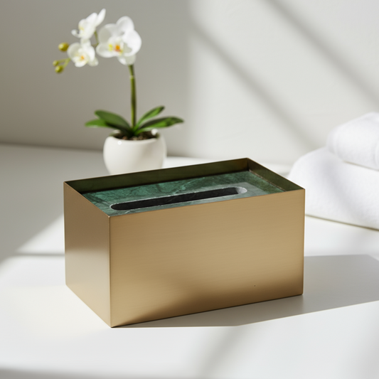 Cavere Marble & Metal Tissue Box