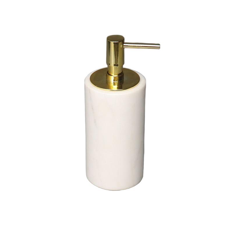 Luxury Marble Lotion Bottle – Solid Stone with Metal Pump