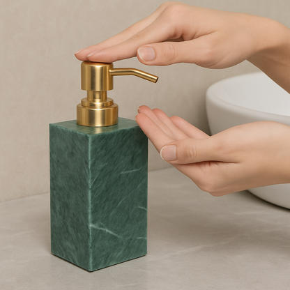 Luxury Marble Soap Dispenser – 1kg Solid Stone with Metal Pump