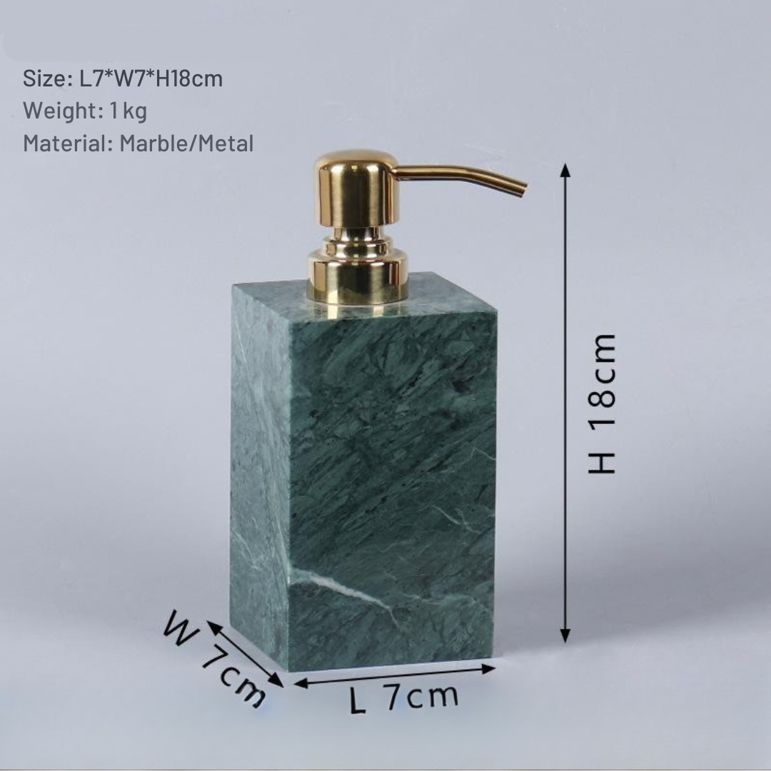 Luxury Marble Soap Dispenser – 1kg Solid Stone with Metal Pump