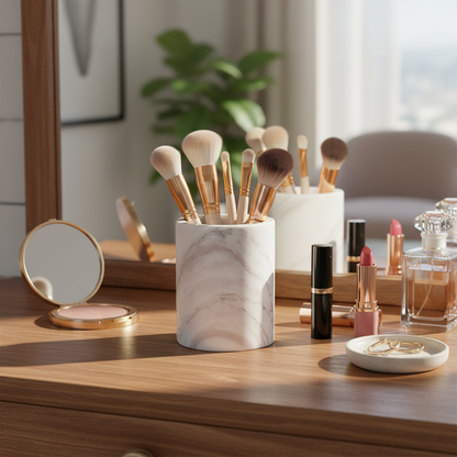 Solenne Marble Storage Cup – Solid Stone Organizer