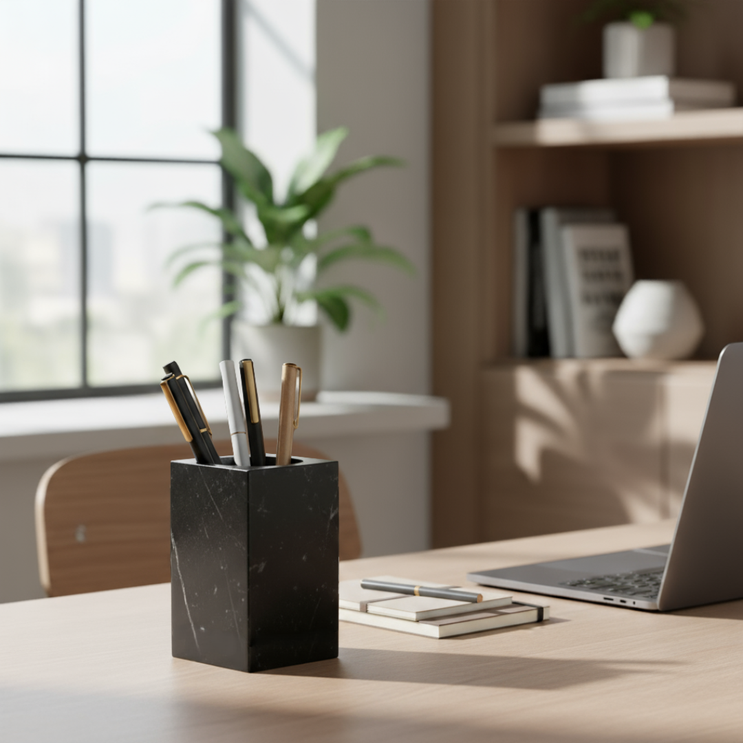 Verdara Rectangular Marble Storage Cup