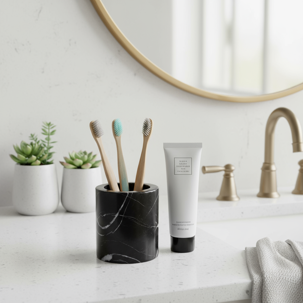 Solenne Marble Storage Cup – Solid Stone Organizer