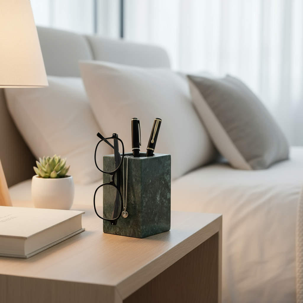 Verdara Rectangular Marble Storage Cup