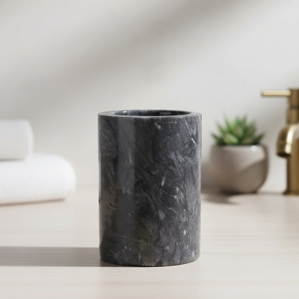 Marquina Marble Storage Cup