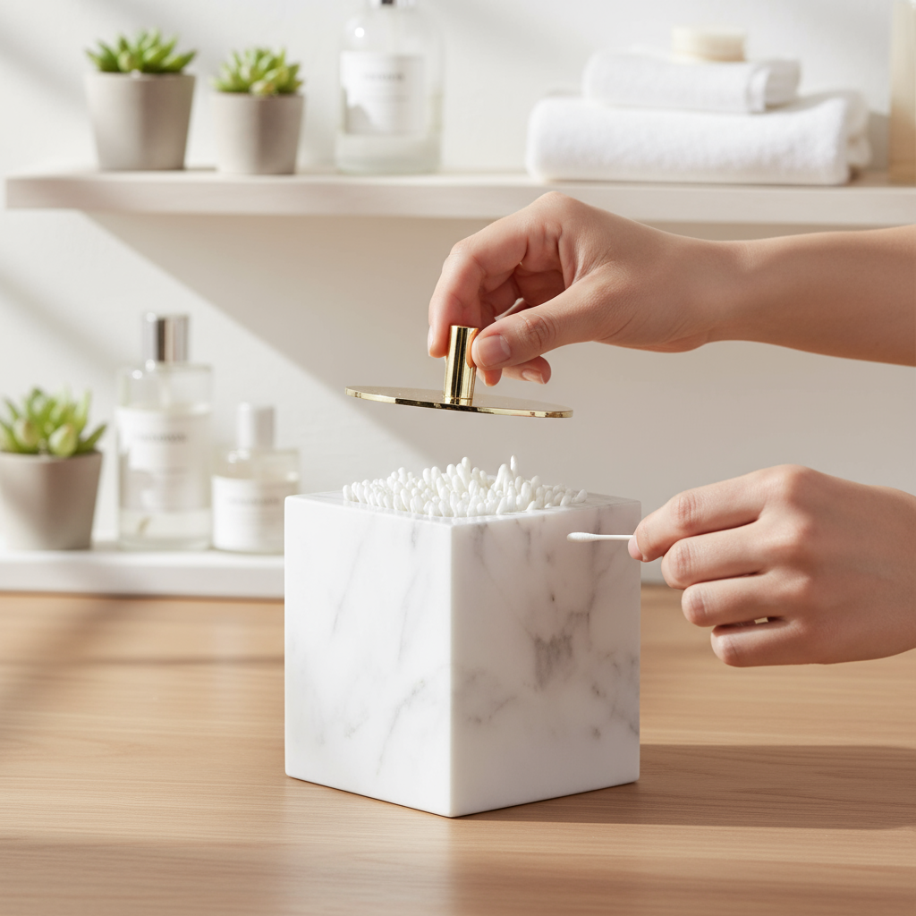 Eterna Marble Cotton Swab Box