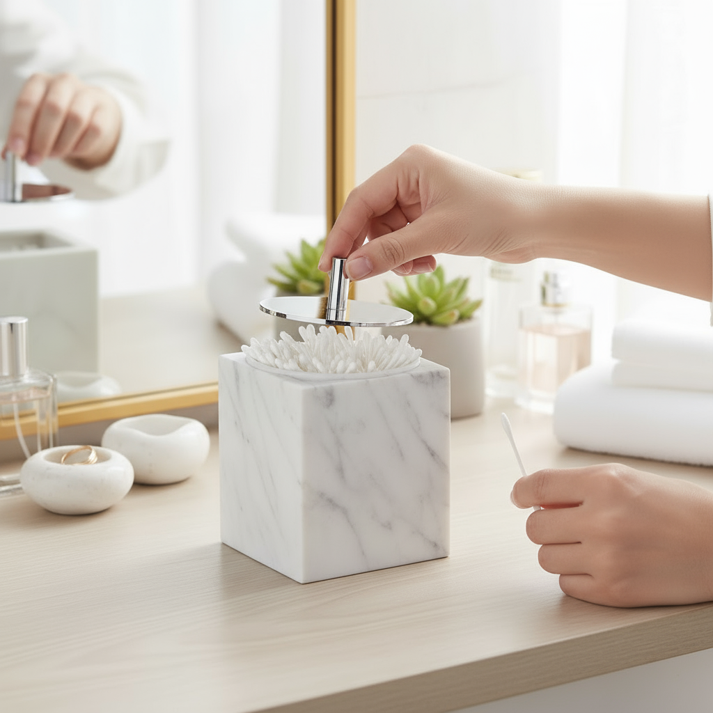 Eterna Marble Cotton Swab Box