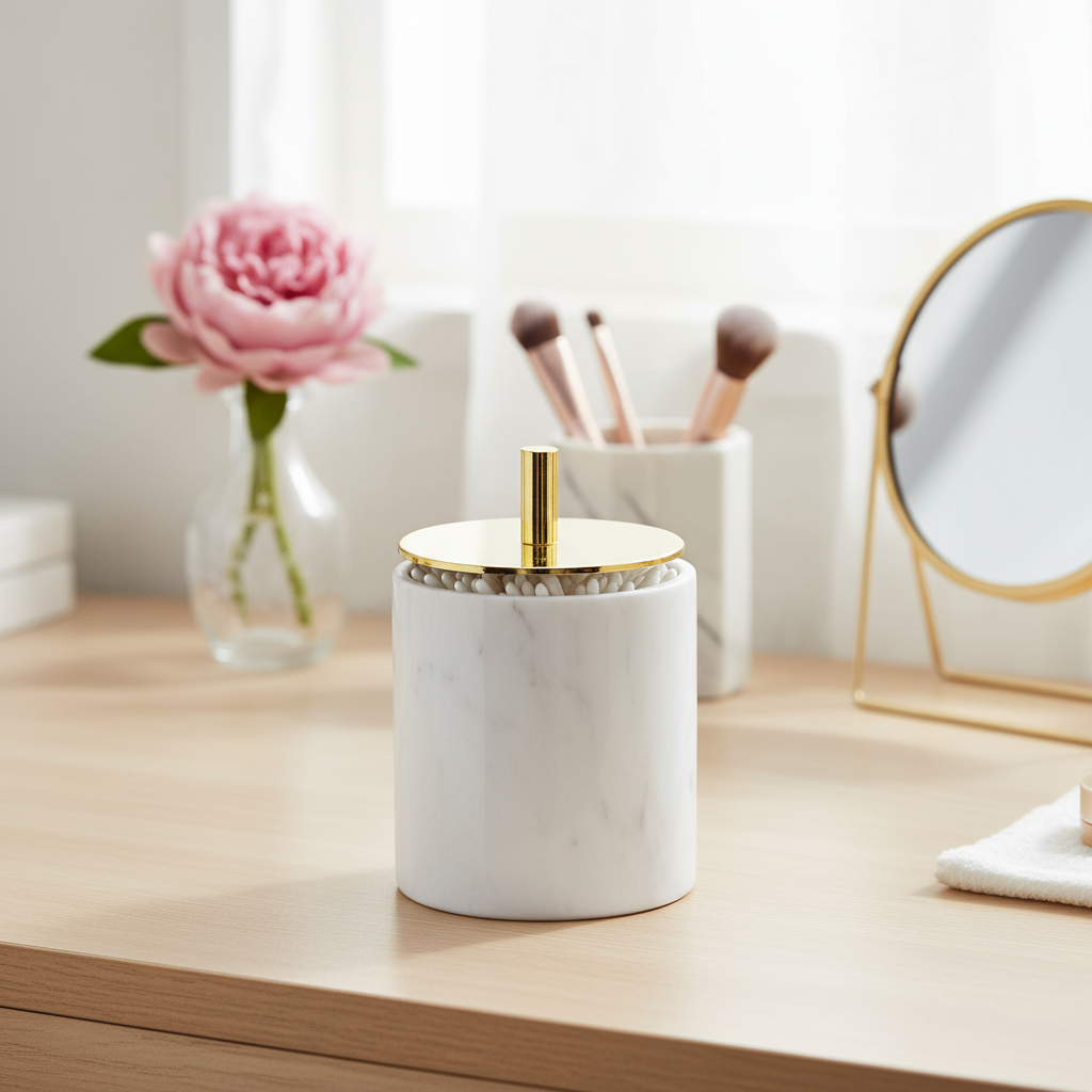 Lumia Marble Cotton Swab Box